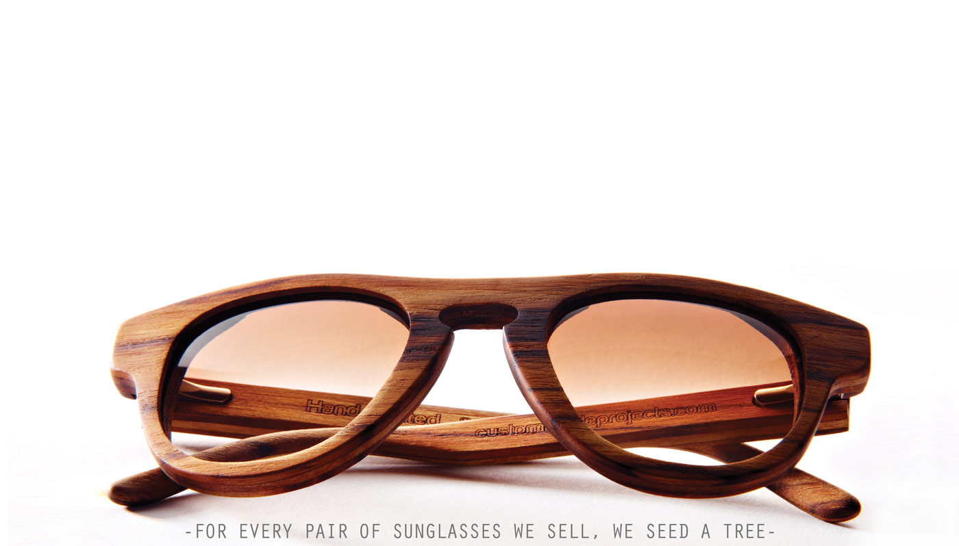 Wooden designer sunglasses