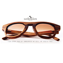 Custom designed wooden sunglasses